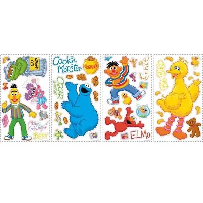 SESAME STREET Wall Decals Elmo Big Bird Ernie Stickers Kids Baby Nursery Decor • $28.99