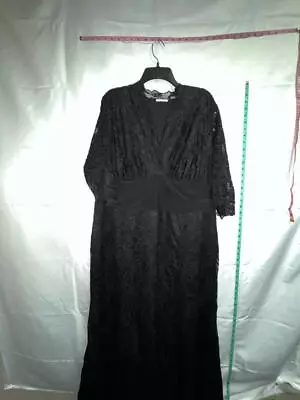 MSRP $200 Kiyonna Black Lace 1/4 Sleeve Maxi Dress Size 3X NWOT • $40