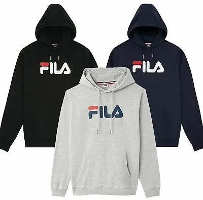 £19.99 • Buy Men's New FILA Logo Fleece Hoodie Hoody Hooded Sweatshirt Jumper Pullover Jacket