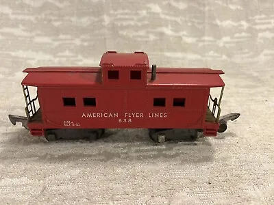 Vintage American Flyer S Gauge #638 Red Caboose Train Car Made In USA -- 6759 • $14