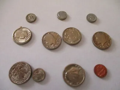 (11) Dollhouse Miniature Replica Coins / Change Set Penny Nickel Dime  S070 • $16.25