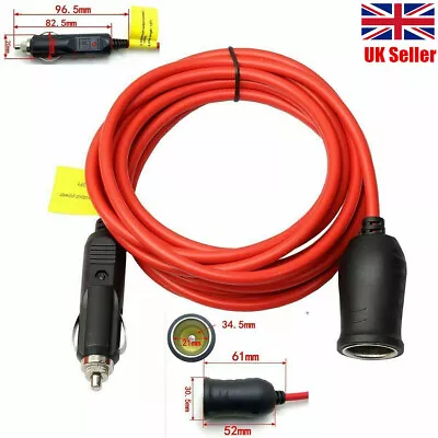 £7.85 • Buy 12V 24V Car Cigarette 3.6M Extension Cable Lighter Lead Charger Power Socket UK