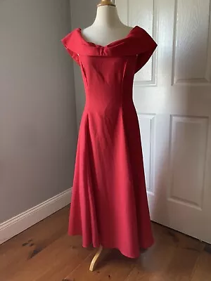 7/8 Vintage 1960/70s Red Princess Off-Shoulder Sleeveless Party Prom Ball Dress • $32.99