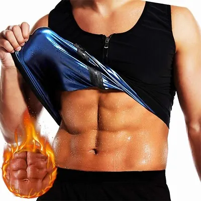 $9.99 • Buy Men's Neoprene Sauna Sweat Vest Top Waist Trainer Weight Loss Fat Burning Shaper