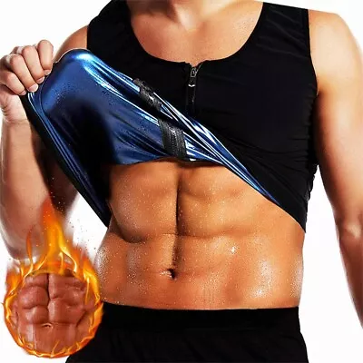 Men's Neoprene Sauna Sweat Vest Top Waist Trainer Weight Loss Fat Burning Shaper • $9.99