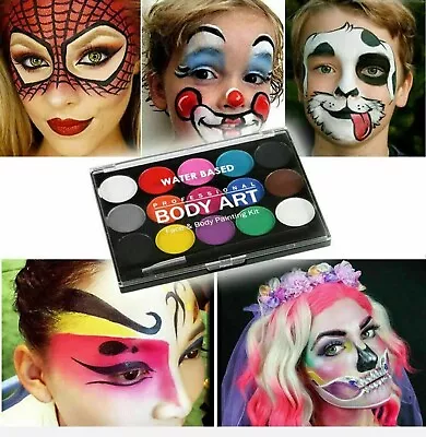 15 Color Non Toxic Face Body Paint Make Up Palette Kit Water Based Oil Painting • £4.99