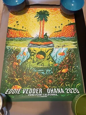 Eddie Vedder Signed Ohana Festival Munk One Poster 2020 Beckett LOA COA • $1249.99