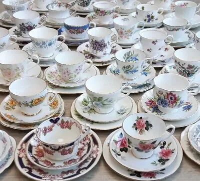 Vintage English Bone China Floral Tea Trios- Sold Individually -Cup Saucer Plate • £7.50