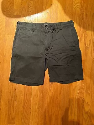 J. Crew Mens Stanton Chino Shorts Size W 32 Inseam 9  Black Cotton Twill • $26.97