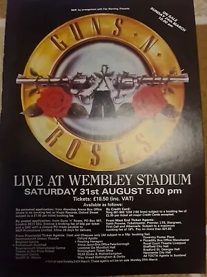 Vintage GUNS N ROSES LIVE AT WEMBLEY / MR BUNGLE PATTON A4 POSTER RAW CLIPPING  • $6.83