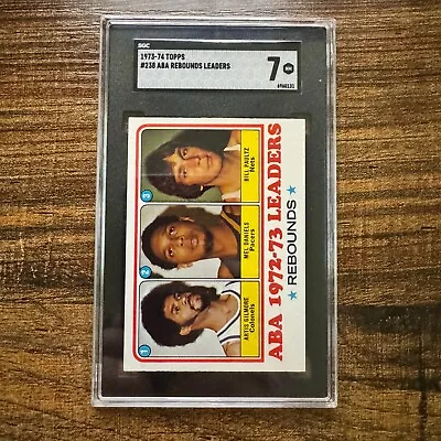 1973-74 Topps Artis Gilmore / Mel Daniels / Bill Paultz #238 ABA Leader SGC 7 NM • $29.99