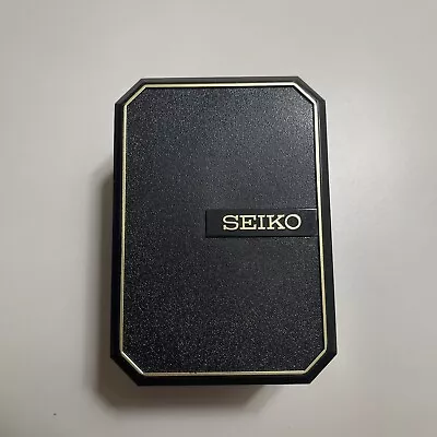 Vintage SEIKO Authentic Empty Watch Black Hard Box Presentation Storage BOX ONLY • $19.99