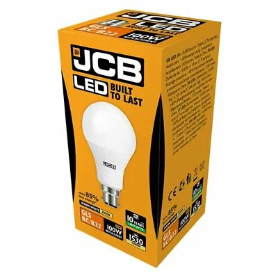 £13.89 • Buy JCB LED GLS Bulbs 6w = 40w 8.2W = 60W 15w = 100 WATT BC B22 ES E27 3000k/6500k