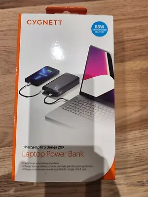 NEW Cygnett ChargeUp Pro Series 20K 65W Laptop Power Bank-Black-[Aus Stock] • $119