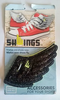 ShWings Shoe Wing Lace Up Accessory One Size Black Tie On • $10