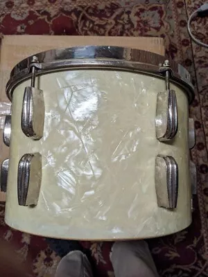 Slingerland RADIO KING 1940s White Marine Pearl 13” X 9” Tom Tom Drum VG Cond. • $225