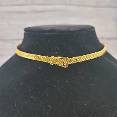 Vintage Trifari Gold Toned Belt Buckle Choker Necklace • $100