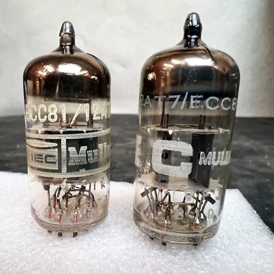 Pair Of IEC Mullard 12AT7 / ECC81 Tube - TV7B/U Tested - Vf2 B7A1 & Vf3 B1D1 • $45