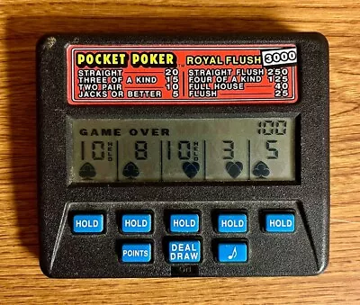 Vintage Radica Pocket Poker Electronic Handheld Game - Excellent Condition • $0.99