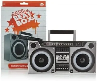 Flat Pack Music Speaker Beat Box BRAND NEW SEALED RETRO POP UP 3D GHETTO BLASTER • $14.99