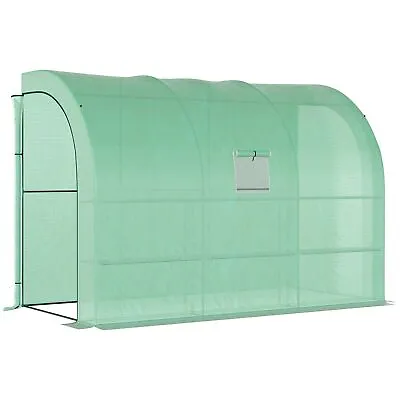 £58.99 • Buy Outsunny Walk-In Tunnel Wall Greenhouse With Windows And Doors, 2 Tiers