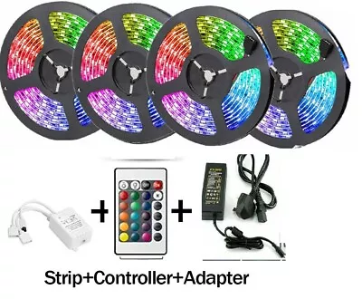 5050 RGB Colour Changing LED Strip Lights Tape TV Under Cabinet Kitchen 5m-20m • £4.49