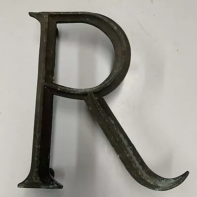 Antique Letter R - Building Marquee Sign Gothic Cast Bronze Brass Art Deco • $99.99