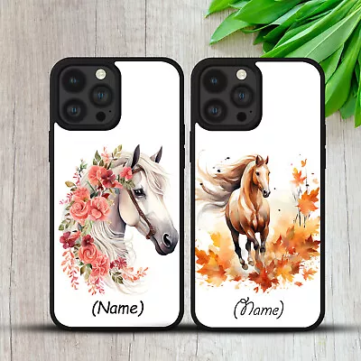 Personalised Horse Case For Iphone Samsung Huawei Watercolour Gift Phone Cover • £6.99