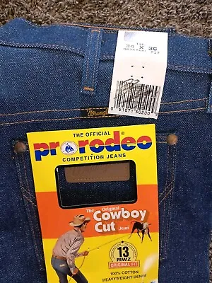 Vintage Wrangler Men's 34 X 36 Cowboy Cut  Original Fit Pro Rodeo RIGID  Jeans • $35.99