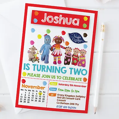 Personalised In The Night Garden Birthday Party Invitations CBeebies Invites X10 • £8.31