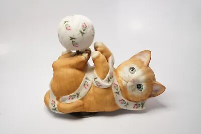 1980s VTG Mann Playful Orange Kitten Cat Play Ribbon Ball Music Memories Japan • $69.99