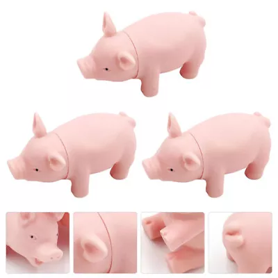 3 Pcs Screaming Pig Dog Toy Squeaky Latex Toys Chew Sound Portable Simulation D • £7.89