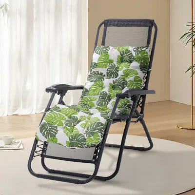 Sun Lounger Garden Outdoor Beach Chair Seat Pad Cushion Festival Travel Camping • £11.94