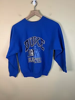D6-Vintage Duke University Blue Devils Blue Sweatshirt Youth USA Made Kids Large • $18.75