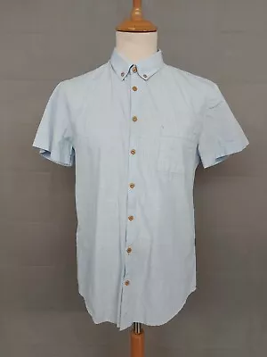 HUGO BOSS Orange Blue Short Sleeved Slim Fit Shirt Size M • £9.99