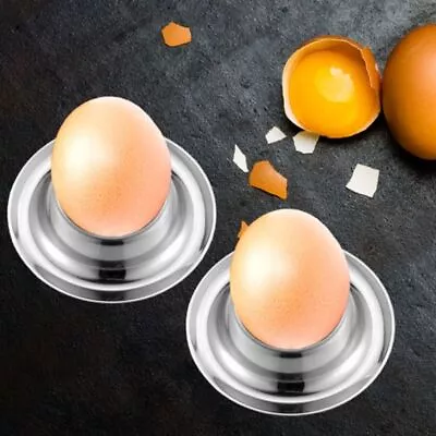 Egg Cup Egg Tray Stainless Steel Soft Boiled Egg Cups Holder Stand Egg Tools UK • £3.92