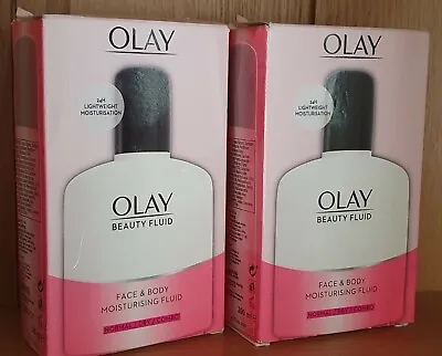 2 X Olay Beauty Fluid Moisturiser Face Body Lightweight Classic 200ml • £15.99