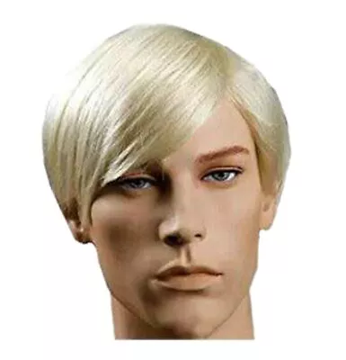 New Handsome Short Straight Men Wig Golden Blonde Color Halloween Party Hair Men • $21.59