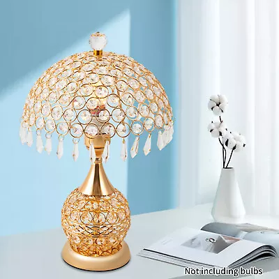 Modern Crystal Table Lamp Luxury Decorative Bedside Nightstand Table Light NEW • $58.90
