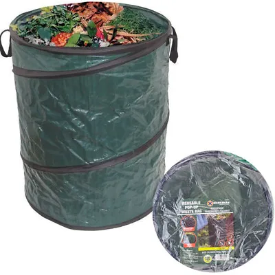 £10.99 • Buy 2 X Pop Up Large Garden Waste Bag Rubbish Sack Waterproof Heavy Duty Reusable