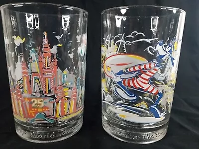 McDonald's Disney 25 The Anniversary Glass Cup Lot Of 2 • $7.49