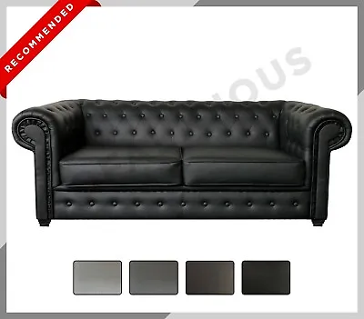 NEW CHESTERFIELD Imperial 3+2 Sofa Set Suite 3 Or 2 Seater Sofa Faux Leather • £509