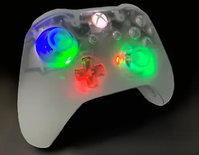 Microsoft Xbox One Controller - Phantom White - With Custom LED Mod - Great GIFT • $103.50