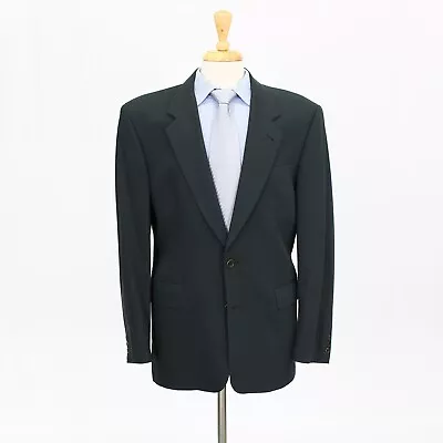 Hugo Boss 40R Green Sport Coat Blazer Jacket Solid 2B Wool • $49.99