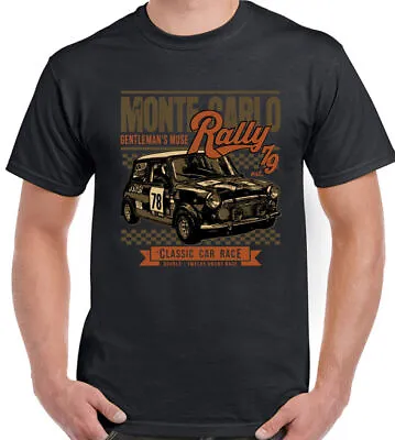 Monte Carlo Rally T-Shirt 79 Mens Retro Mini Race Classic Car Clubman • £11.99