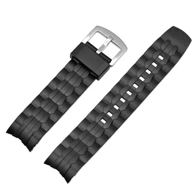For Casio Edifice EF-550 EF-523 Rubber Watch Band Strap Replacement Black • $24.99