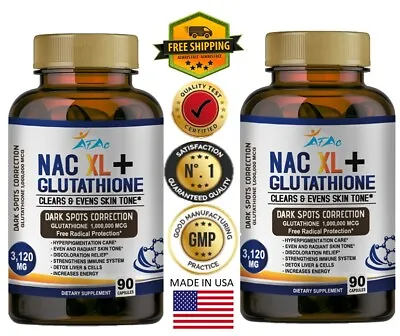 N-Acetyl L-Cysteine (NAC)180 Caps Non-GMO & Gluten Free 3120Mg 2 Bottles Liver • $19.80