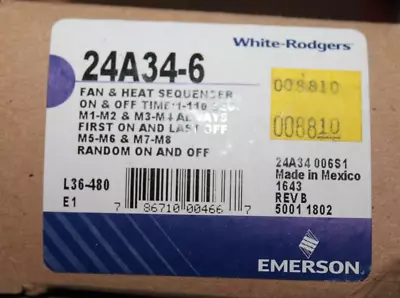 24A34-6 White Rogers Fan & Heat Sequencer Emerson Electric Mobile Home Furnace • $39