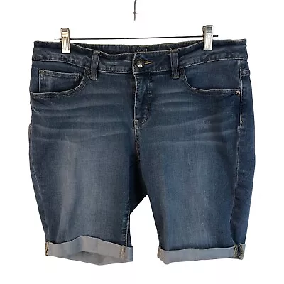 Time & Tru Blue Jean Shorts Shorts Women’s Size 14 (Waist 35”) Stretch G1 • $13.29