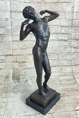 Handmade Nude Male Statue Bay Art Bronze Man Sculpture Figurine Art Marble NR • $199.50